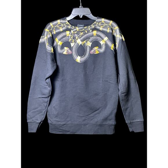 Marcelo Burlon Black & Gold Snake Print Long Sleeve Crewneck Sweatshirt NWOT COA - Picture 1 of 12